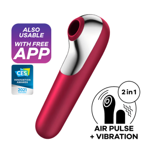 Satisfyer dual love 智能震動吸吮按摩棒 產品圖 紅 1