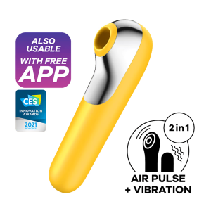 Satisfyer dual love 智能震動吸吮按摩棒 產品圖 黃 1