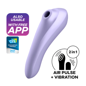 Satisfyer dual pleasure 智能震動吸吮按摩棒 產品圖 丁香紫 1