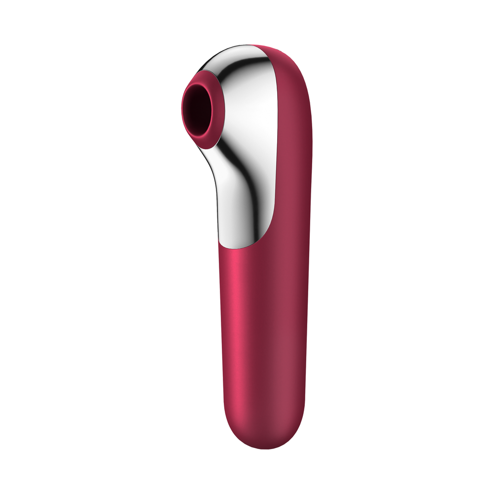 Satisfyer Dual Love 智能震動吸吮按摩棒 酒紅
