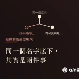 示意圖:同一個症狀分岔成兩類——找不到病灶的原發性,與有可見病灶的續發性
