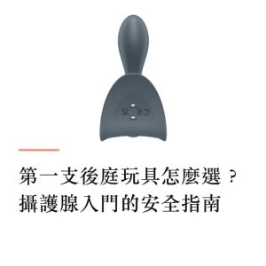 白底上一支灰色後庭塞的官方產品照置於畫面中央,可以看到用於安全的寬底座