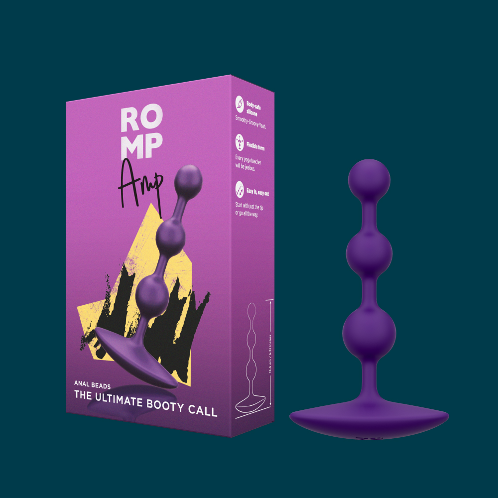 ROMP Amp 深紫色外盒包裝與產品