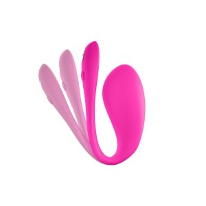 We-Vibe Jive 2 粉色可穿戴跳蛋，白底展示三段可調角度