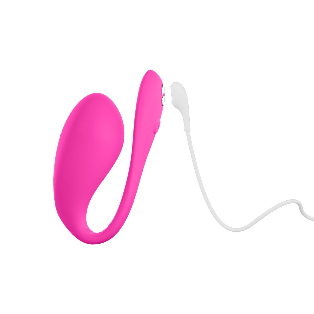 We-Vibe Jive 2 粉色可穿戴跳蛋與磁吸充電線,白底